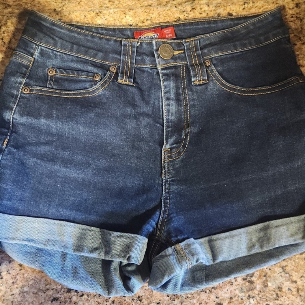 Women's/Juniors Mid-to-High-Rise Denim Shorts.